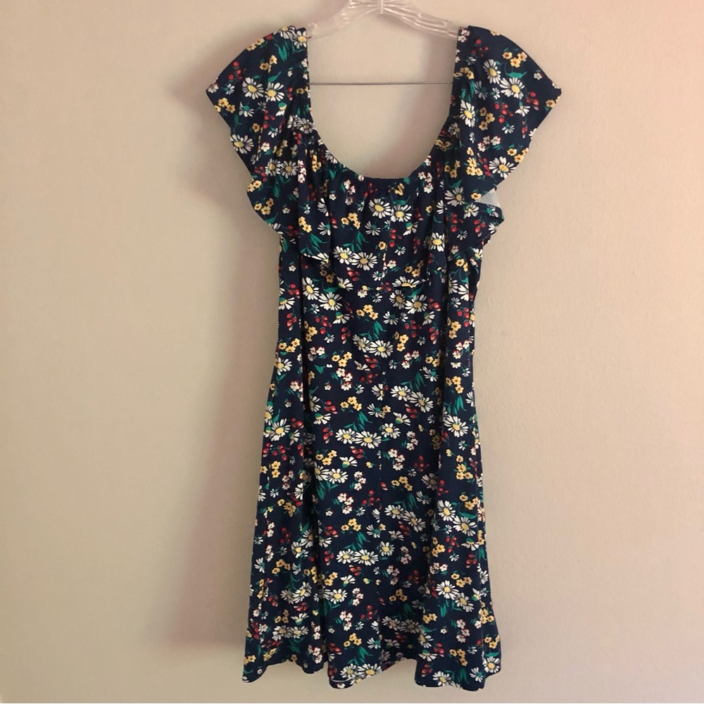 Joe Boxer Plus Size Navy Blue Floral Mini Dress